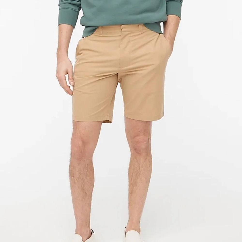 Mens J Crew Gramercy Khaki Color Chino Shorts size 36 Like New